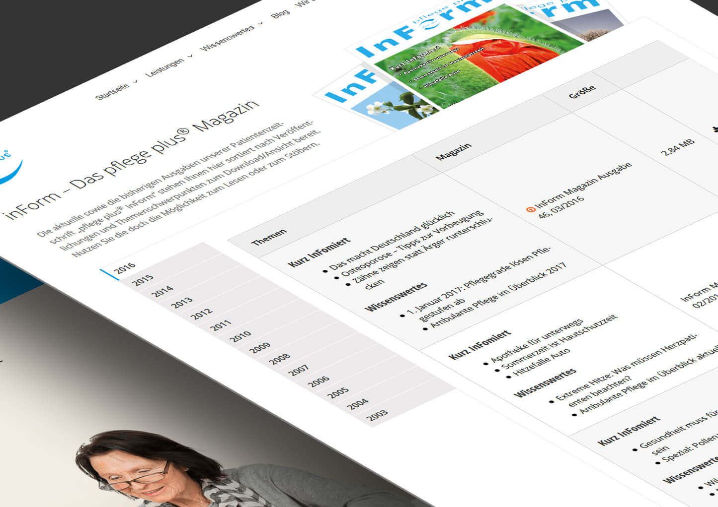 WordPress Website für pflege plus